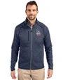 San Diego Padres Stars & Stripes Cutter & Buck Mainsail Sweater-Knit Mens Full Zip Jacket Liberty Navy Heather Front