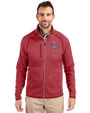 Colorado Rockies Stars & Stripes Cutter & Buck Mainsail Sweater-Knit Mens Full Zip Jacket Cardinal Red Heather Front