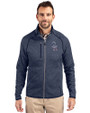 Colorado Rockies Stars & Stripes Cutter & Buck Mainsail Sweater-Knit Mens Full Zip Jacket Liberty Navy Heather Front