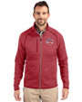 Cincinnati Reds Stars & Stripes Cutter & Buck Mainsail Sweater-Knit Mens Full Zip Jacket Cardinal Red Heather Front
