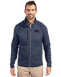 Baltimore Ravens Americana Cutter & Buck Mainsail Sweater-Knit Mens Full Zip Jacket Liberty Navy Heather Front