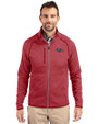 Baltimore Ravens Americana Cutter & Buck Mainsail Sweater-Knit Mens Full Zip Jacket Cardinal Red Heather Front