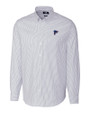 Atlanta Falcons Americana Cutter & Buck Stretch Oxford Stripe Mens Long Sleeve Dress Shirt Light Blue Mannequin