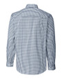 Carolina Panthers Americana Cutter & Buck Easy Care Stretch Gingham Mens Long Sleeve Dress Shirt Liberty Navy Mannequin Back