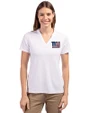 New York Giants Americana Cutter & Buck Forge Eco Heathered Stretch Womens Blade Top White Front