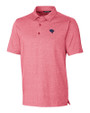 Jacksonville Jaguars Americana Cutter & Buck Forge Heathered Stretch Mens Polo Cardinal Red Heather Mannequin