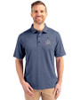 Los Angeles Angels Stars & Stripes Cutter & Buck Forge Heathered Stretch Mens Polo Indigo Heather Front