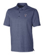 Texas Rangers Stars & Stripes Cutter & Buck Forge Heathered Stretch Mens Polo Indigo Heather Mannequin