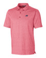 Carolina Panthers Americana Cutter & Buck Forge Heathered Stretch Mens Polo Cardinal Red Heather Mannequin