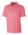 Miami Marlins Stars & Stripes Cutter & Buck Forge Heathered Stretch Mens Polo Cardinal Red Heather Mannequin