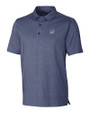 Miami Marlins Stars & Stripes Cutter & Buck Forge Heathered Stretch Mens Polo Indigo Heather Mannequin
