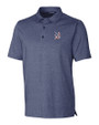 Detroit Tigers Stars & Stripes Cutter & Buck Forge Heathered Stretch Mens Polo Indigo Heather Mannequin