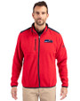 Seattle Seahawks Americana Cutter & Buck Cascade Eco Fleece Mens Full Zip Jacket Red/Navy Blue Front