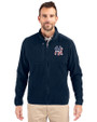 New York Yankees Stars & Stripes Cutter & Buck Cascade Eco Fleece Mens Full Zip Jacket Navy Blue Front