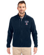 Texas Rangers Stars & Stripes Cutter & Buck Cascade Epic Comfort Recycled Sherpa Fleece Mens Full Zip Jacket Navy Blue Front