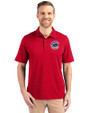 Chicago Cubs Stars & Stripes Cutter & Buck Forge Stretch Mens Big and Tall Polo Cardinal Red Front