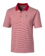 Detroit Tigers Stars & Stripes Cutter & Buck Forge Tonal Stripe Stretch Mens Big and Tall Polo Cardinal Red Mannequin