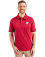 Houston Astros Stars & Stripes Cutter & Buck Advantage Tri-Blend Space Dye Mens Big and Tall Polo Dark Cardinal Red Front