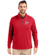 Athletics Stars And Stripes Cutter & Buck Adapt Eco Knit Stretch Recycled Mens Big and Tall Quarter Zip Pullover Red Front
