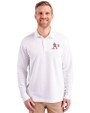 Athletics Stars And Stripes Cutter & Buck Advantage Eco Tri-Blend Pique Mens Big and Tall Long Sleeve Polo White Front