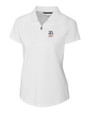 Detroit Tigers Stars & Stripes Cutter & Buck Forge Stretch Womens Short Sleeve Polo White Mannequin