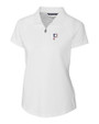 Pittsburgh Pirates Stars & Stripes Cutter & Buck Forge Stretch Womens Short Sleeve Polo White Mannequin