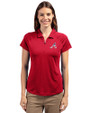 Atlanta Braves Stars & Stripes Cutter & Buck Forge Stretch Womens Short Sleeve Polo Cardinal Red Front