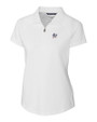 Miami Marlins Stars & Stripes Cutter & Buck Forge Stretch Womens Short Sleeve Polo White Mannequin