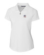 New York Yankees Stars & Stripes Cutter & Buck Forge Stretch Womens Short Sleeve Polo White Mannequin