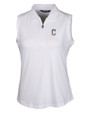 Cleveland Guardians Stars & Stripes Cutter & Buck Forge Stretch Womens Sleeveless Polo White Mannequin