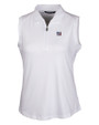 New York Giants Americana Cutter & Buck Forge Stretch Womens Sleeveless Polo White Mannequin