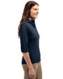 Colorado Rockies Stars & Stripes Cutter & Buck Virtue Eco Pique Recycled Half Zip Pullover Womens Hoodie Navy Blue Side