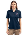 Texas Rangers Stars & Stripes Cutter & Buck Virtue Eco Pique Recycled Womens Polo Navy Blue Front