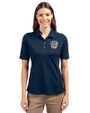 Milwaukee Brewers Stars & Stripes Cutter & Buck Virtue Eco Pique Recycled Womens Polo Navy Blue Front