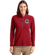 Chicago Cubs Stars & Stripes Cutter & Buck Adapt Eco Knit Stretch Recycled Womens Half Zip Pullover Cardinal Red Front