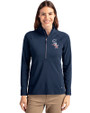 Chicago White Sox Stars & Stripes Cutter & Buck Adapt Eco Knit Stretch Recycled Womens Half Zip Pullover Navy Blue Front