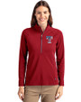 Texas Rangers Stars & Stripes Cutter & Buck Adapt Recycled Soft Knit Stretch Womens Half Zip Pullover Cardinal Red Front