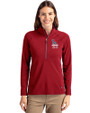 Los Angeles Dodgers Stars & Stripes Cutter & Buck Adapt Eco Knit Stretch Recycled Womens Half Zip Pullover Cardinal Red Front