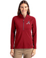 Atlanta Braves Stars & Stripes Cutter & Buck Adapt Eco Knit Stretch Recycled Womens Half Zip Pullover Cardinal Red Front