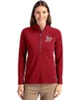 Athletics Stars And Stripes Cutter & Buck Adapt Eco Knit Stretch Recycled Womens Half Zip Pullover Cardinal Red Front