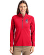 Seattle Mariners Stars & Stripes Cutter & Buck Adapt Eco Knit Stretch Recycled Womens Half Zip Pullover Red Front