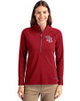 Tampa Bay Rays Stars & Stripes Cutter & Buck Adapt Eco Knit Stretch Recycled Womens Half Zip Pullover Cardinal Red Front