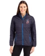 Seattle Mariners Stars & Stripes Cutter & Buck Rainier PrimaLoft®  Womens Eco Insulated Full Zip Puffer Jacket Dark Navy Front