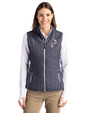 Pittsburgh Pirates Stars & Stripes Cutter & Buck Rainier PrimaLoft® Womens Eco Insulated Full Zip Puffer Vest Anthracite Melange Front