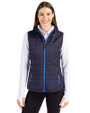 San Francisco 49ers Americana Cutter & Buck Rainier PrimaLoft® Womens Eco Insulated Full Zip Puffer Vest Dark Navy Front