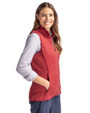 Tampa Bay Rays Stars & Stripes Cutter & Buck Mainsail Sweater Knit Womens Full Zip Vest Cardinal Red Heather Side