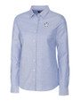 Houston Astros Stars & Stripes Cutter & Buck Stretch Oxford Womens Long Sleeve Dress Shirt Light Blue Mannequin