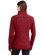 Seattle Mariners Stars & Stripes Cutter & Buck Mainsail Sweater-Knit Womens Full Zip Jacket Cardinal Red Heather Back