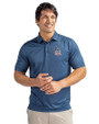St. Louis Cardinals Stars & Stripes Cutter & Buck Pike Double Dot Print Stretch Mens Polo Liberty Navy Front