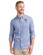 St. Louis Cardinals Stars & Stripes Cutter & Buck Advantage Tri-Blend Pique Long Sleeve Knitted Mens Button Down Indigo Front